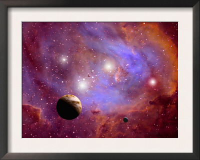 White Giant Stars Blaze Against Nebular Surroundings by Stocktrek Images Pricing Limited Edition Print image