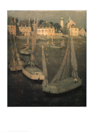 Breton Port At Moonlight by Henri Le Sidaner Pricing Limited Edition Print image