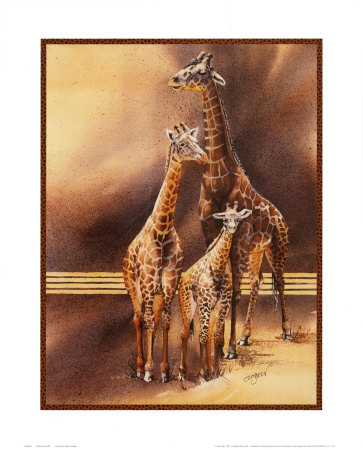 Family Of Giraffes by Nancy Azneer Pricing Limited Edition Print image