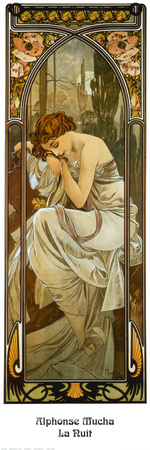 Night by Alphonse Mucha Pricing Limited Edition Print image