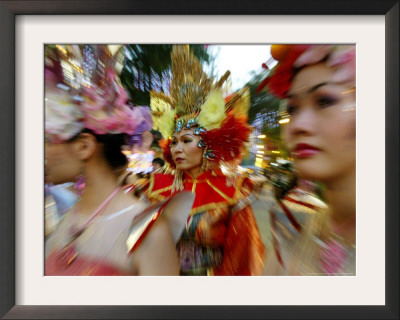 Female Street Performers Dressed In Different Costumes by Wong Maye-E Pricing Limited Edition Print image