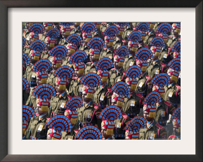 A Paramilitary Contingent Marches At The Republic Day Parade In New Delhi, India, January 26, 2007 by Mustafa Quraishi Pricing Limited Edition Print image