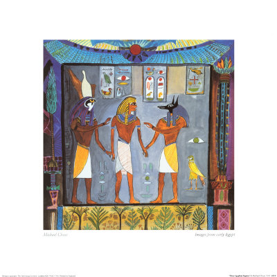 Three Egyptian Figures by Michael Chase Pricing Limited Edition Print image