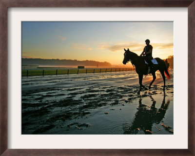 An Unidentified Horse And Rider On The Track At Belmont Park In Elmont, New York, June 9, 2006 by Ed Betz Pricing Limited Edition Print image