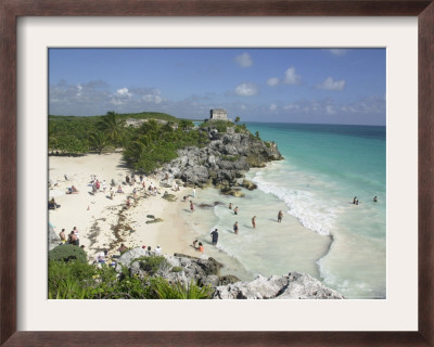 Tourists Enjoy The Beach Near The Mayan Ruins Of Noh Hoch by Israel Leal Pricing Limited Edition Print image