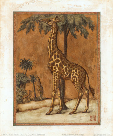 Antiqued Giraffe by Tina Chaden Pricing Limited Edition Print image