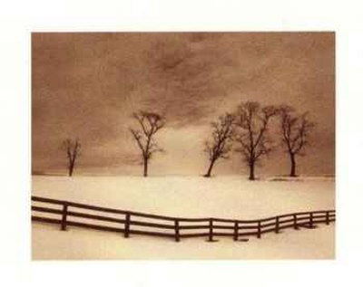 Snowscape With Fence by Sarah Wagner-Raines Pricing Limited Edition Print image