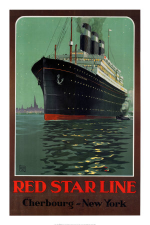 Red Star Line, Cherbourg To New York by Alo (Charles-Jean Hallo) Pricing Limited Edition Print image