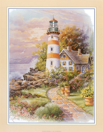 Lighthouse With Cottages by Andres Orpinas Pricing Limited Edition Print image