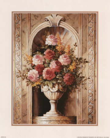 Assorted Roses In Urn by T. C. Chiu Pricing Limited Edition Print image