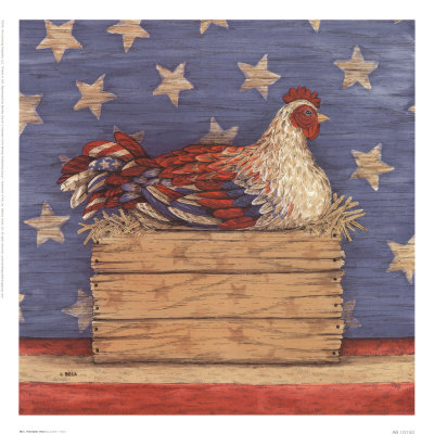 Mrs. Patriotic Hen by Leslie J. Beck Pricing Limited Edition Print image