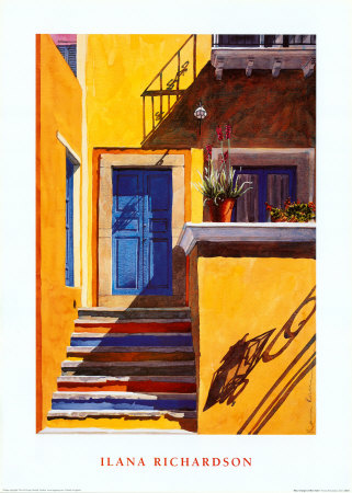 Blue, Yellow And Orange Stairs by Ilana Richardson Pricing Limited Edition Print image