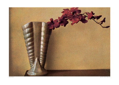 Grey Vase, Vanda Orchid, 1980 by Sheila Metzner Pricing Limited Edition Print image