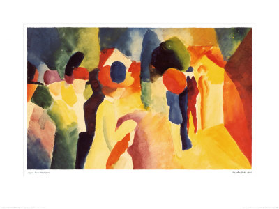 Mit Gelber Jacke, 1913 by Auguste Macke Pricing Limited Edition Print image