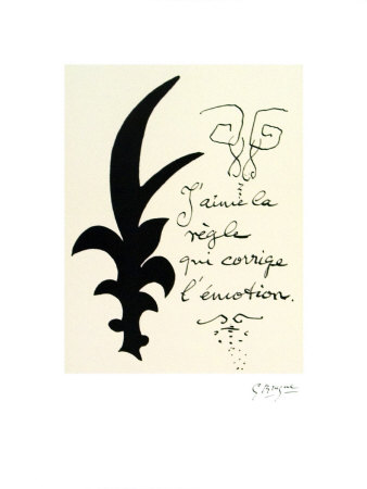 J'aime La Regle by Georges Braque Pricing Limited Edition Print image