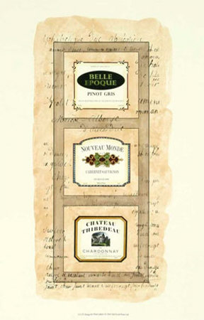 Elongated Wine Labels Ii by Deborah Bookman Pricing Limited Edition Print image