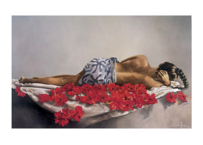 On A Bed Of Hibiscus by Deloffre Pricing Limited Edition Print image