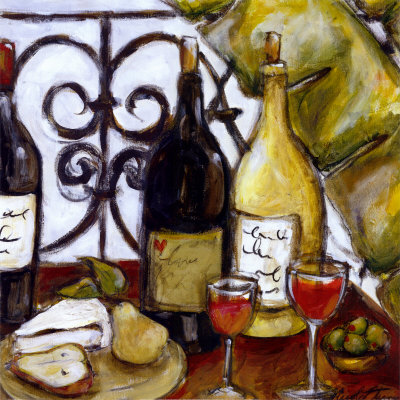 Cheese And Wine Limited Edition Print by Nicole Etienne Pricing ...