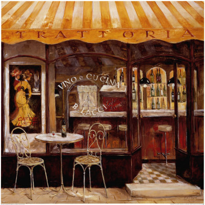 Italian Cafe by Fabrice De Villeneuve Pricing Limited Edition Print image