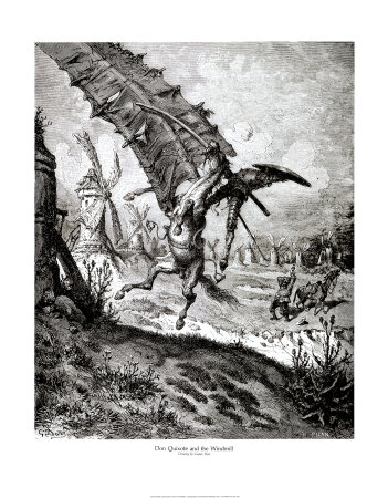 Don Quixote And The Windmill by Gustave Dore Pricing Limited Edition Print image