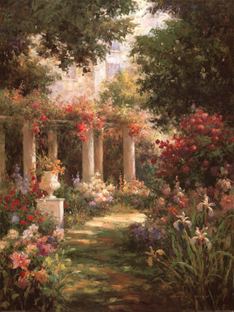 Ancient Garden Columns by Vail Oxley Pricing Limited Edition Print image