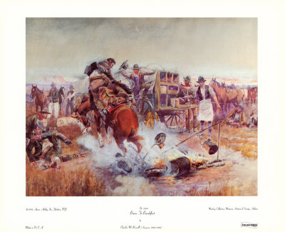Bronc To Breakfast by Charles Marion Russell Pricing Limited Edition Print image