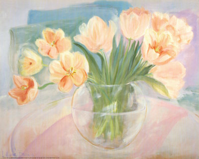 Peach Tulips by Lilliana Braico Pricing Limited Edition Print image