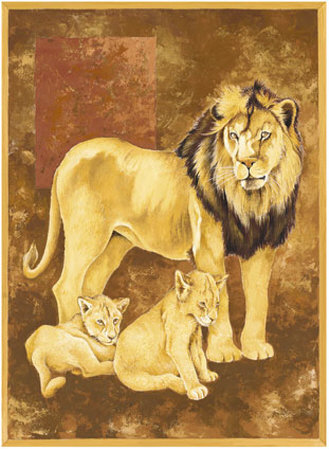 Lion And Two Cubs by Philippe Genevrey Pricing Limited Edition Print image