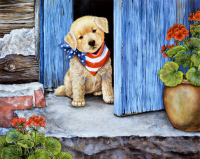 Porch Puppies Iv by Jane Maday Pricing Limited Edition Print image