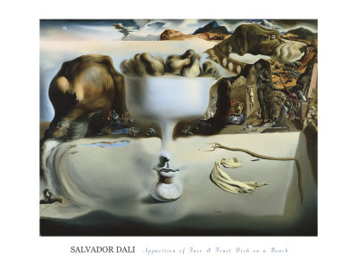 Apparition Of A Face And Fruit Dish On A Beach, C.1938 by Salvador Dali Pricing Limited Edition Print image