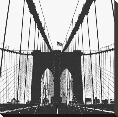 Brooklyn Bridge Silhouette by Erin Clark Pricing Limited Edition Print image