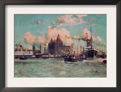Port Traffic On The River Mersey by Charles Dixon Pricing Limited Edition Print image