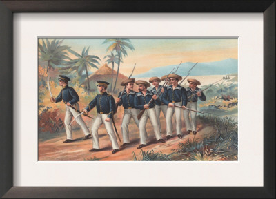Lieutenant, Midshipman And Armed Seamen, 1830 by Werner Pricing Limited Edition Print image