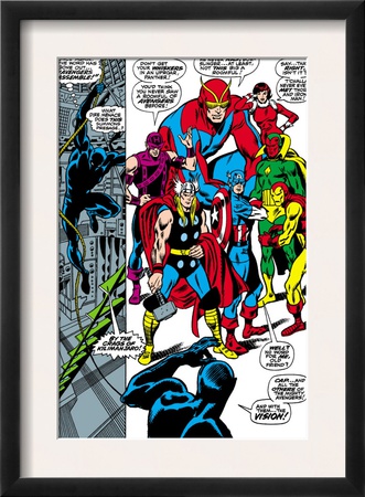 Giant-Size Avengers #1 Group: Thor, Captain America, Hawkeye, Black Panther And Vision by John Buscema Pricing Limited Edition Print image