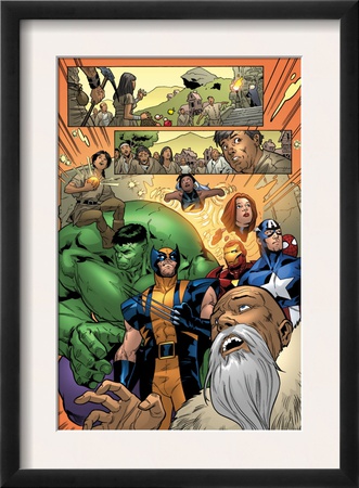 Marvel Adventures The Avengers #14 Group: Captain America by Leonard Kirk Pricing Limited Edition Print image