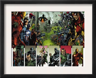 Thunderbolts #125 Group: Iron Man, Mr. Fantastic, Captain America And Spider Woman by Fernando Blanco Pricing Limited Edition Print image