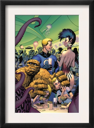 Fantastic Four #573 Cover: Thing, Human Torch, Richards, Franklin, Richards And Valeria by Alan Davis Pricing Limited Edition Print image