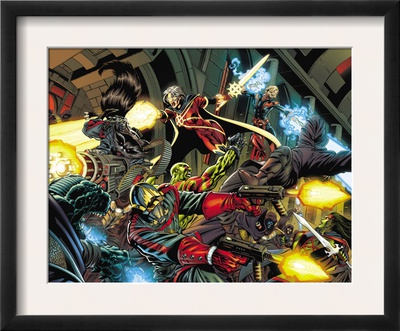 Guardians Of The Galaxy #1 Group: Rocket Raccoon, Star-Lord And Quasar by Paul Pelletier Pricing Limited Edition Print image