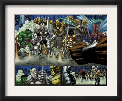 World War Hulk #2 Group: Hulk, Hiroim, Korg, Elloe Kaifi, Miek And No-Name by John Romita Jr. Pricing Limited Edition Print image