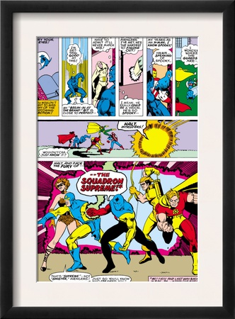 Avengers #141 Group: Dr. Spectrum, Whizzer, Hyperion, Golden Archer And Squadron Supreme by George Perez Pricing Limited Edition Print image