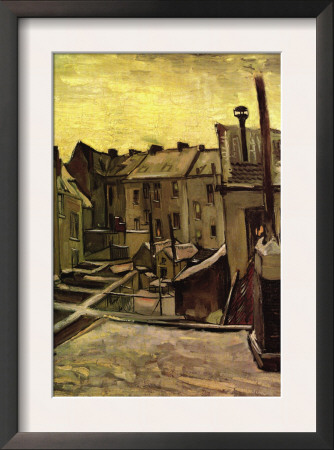 Backyards Of Old Houses In Antwerp In The Snow by Vincent Van Gogh Pricing Limited Edition Print image