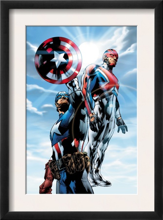 The Ultimates #4 Cover: Captain America And Captain Britain Charging by Bryan Hitch Pricing Limited Edition Print image