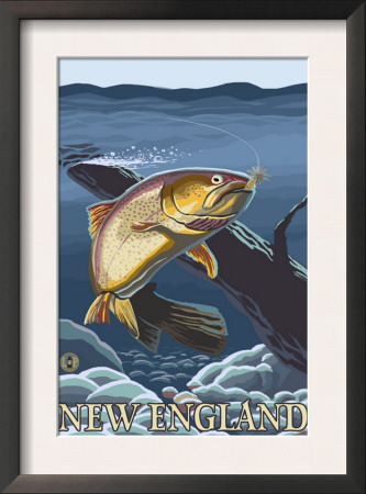 Trout In Stream - New England, C.2009 by Lantern Press Pricing Limited Edition Print image