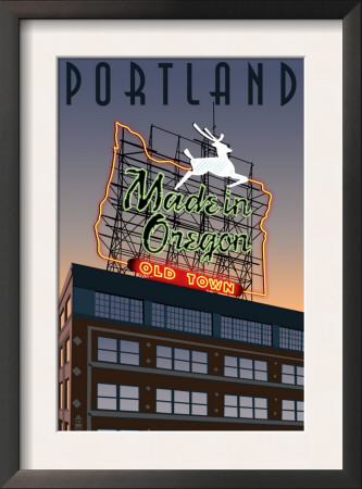Portland, Oregon - Made In Oregon Sign, C.2009 by Lantern Press Pricing Limited Edition Print image