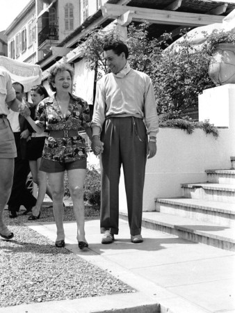Edith Piaf With Jacques Pills In Cannes, Married 1952 To 1956 by Benno Graziani Pricing Limited Edition Print image