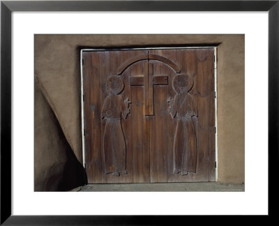 Wooden Carved Door In An Adobe Wall by Scott Christopher Pricing Limited Edition Print image