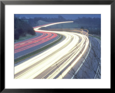 Light Streaks On M40, England, Uk by Mike England Pricing Limited Edition Print image