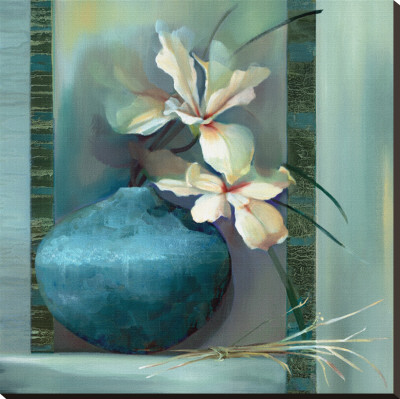 Lilies In A Blue Vase by Louise Montillio Pricing Limited Edition Print image