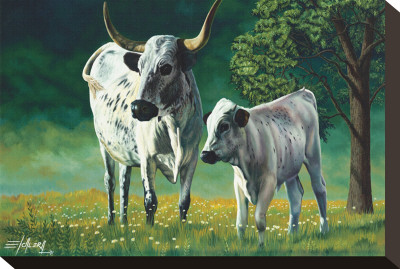 Grazing Cows by Rodolfo Escalera Pricing Limited Edition Print image