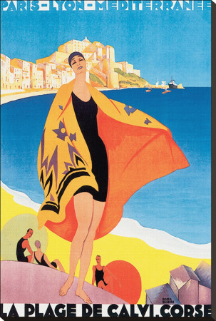 La Plage De Calvi, Corse by Roger Broders Pricing Limited Edition Print image
